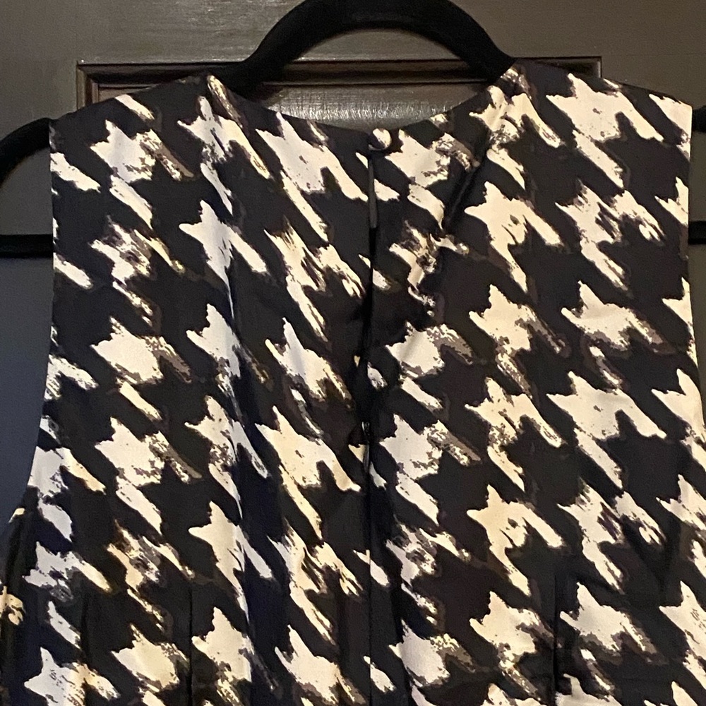 J. Crew drop waist silk houndstooth dress - Picture 2 of 3